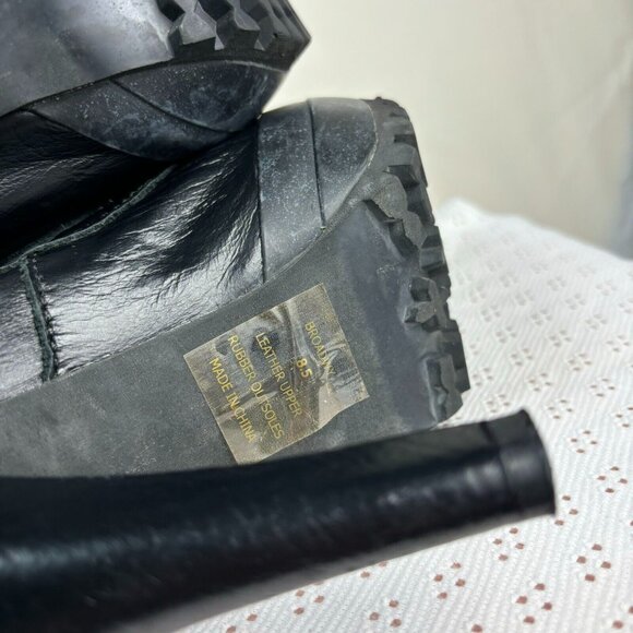 Steve Madden Size 8 Black Leather Ankle High Platform‎ Heel Boots - Picture 4 of 5